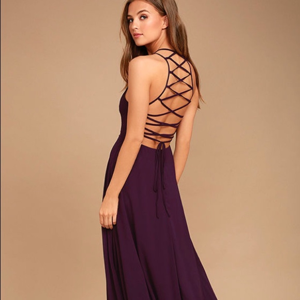 Lulus Strappy to be Here Purple Maxi Dress